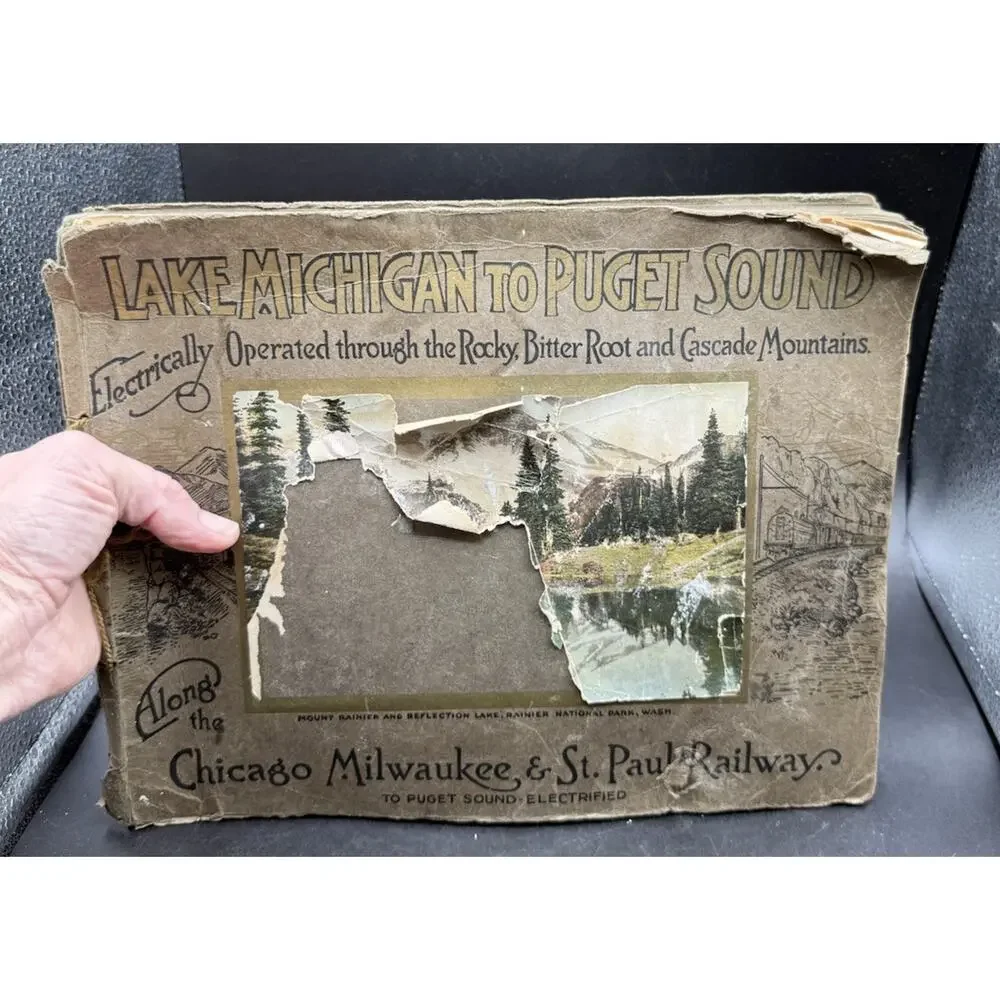 1909 LAKE MICHIGAN TO PUGET SOUND Railroad Scrapbook W Real RR Worker Photos